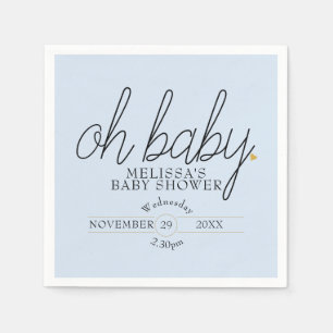 Serviette En Papier Oh Baby Chic Script Or Amour Coeur Baby Shower