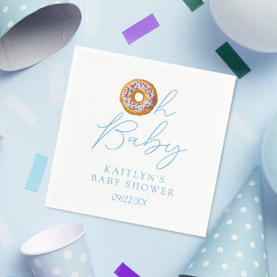 Serviette En Papier Oh Baby Donut Saupoudrer les garçons Baby shower