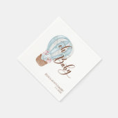 Serviette En Papier Oh Baby Elephant in Hot Air Balloon Baby Shower (Coin)