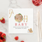 Serviette En Papier Oh Baby Hamburger et Fries Co Ed Baby shower (En situation)