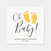 Serviette En Papier Oh Baby Jaune Pieds Baby shower (Devant)