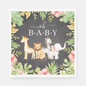 Serviette En Papier Oh Baby Jungle Baby shower papier serviettes (Devant)