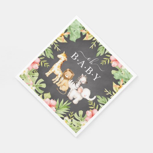 Serviette En Papier Oh Baby Jungle Baby shower papier serviettes (Coin)