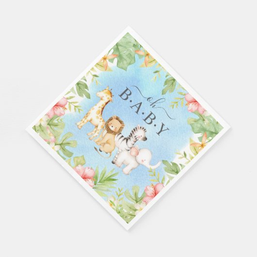 Serviette En Papier Oh Baby Jungle Baby shower papier serviettes (Coin)