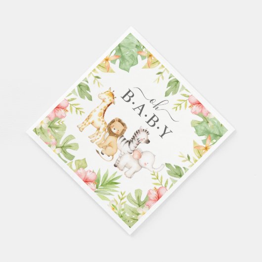 Serviette En Papier Oh Baby Jungle Baby shower papier serviettes (Coin)