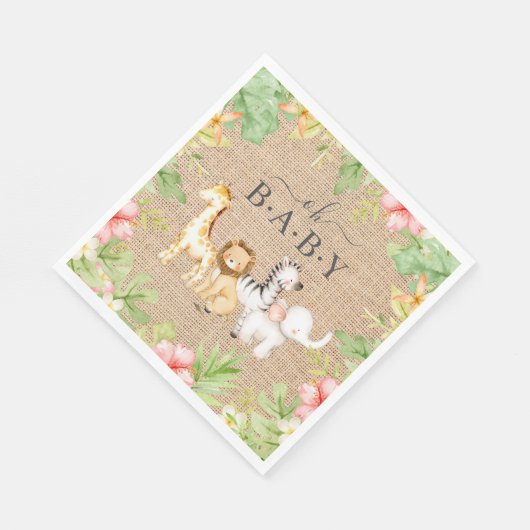 Serviette En Papier Oh Baby Jungle Baby shower papier serviettes (Coin)