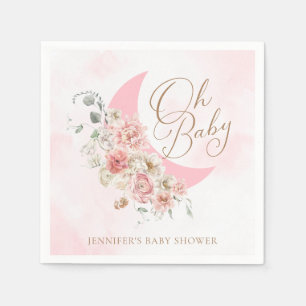 Serviette En Papier Oh Baby Moon Girl Baby shower Papier