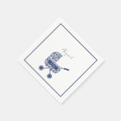 Serviette En Papier Oh Baby Navy Damask Pram Baby shower (Coin)