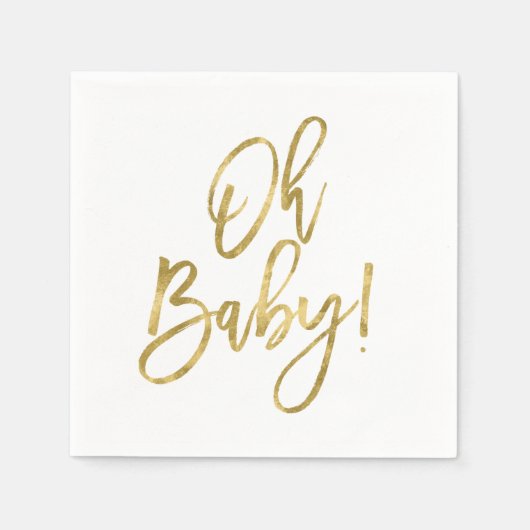 Serviette En Papier Oh Baby or (Devant)