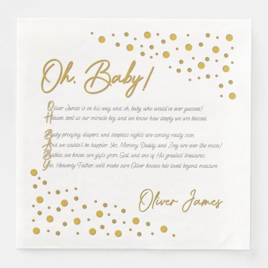 Serviette En Papier Oh Baby Paper Napkin (Devant)