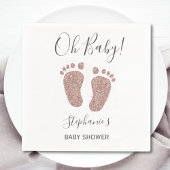 Serviette En Papier Oh Baby Parties scintillant rose Baby shower servi