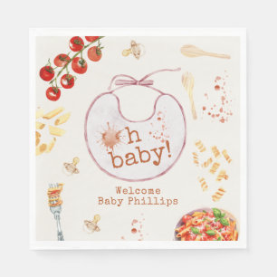 Serviette En Papier Oh Baby Pasta & Pacificateurs Baby shower fille ro