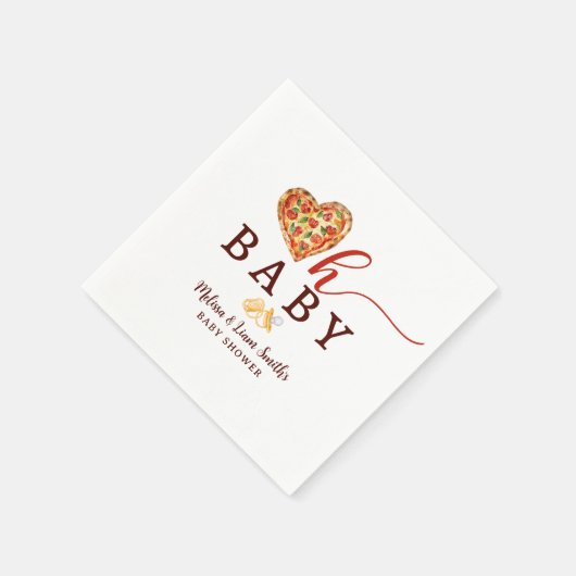 Serviette En Papier Oh Baby Pizza et Pacificateurs Baby shower serviet (Coin)