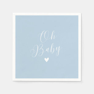 Serviette En Papier Oh Baby Poudre Bleue Douce Classique & Écriture