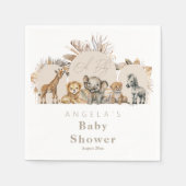 Serviette En Papier Oh Baby Safari Animaux Boho Baby shower (Devant)