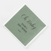 Serviette En Papier Oh Baby Sage Green Script mignon Baby shower moder (Coin)