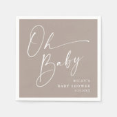 Serviette En Papier Oh Baby Script Moderne Baby shower Neutre (Devant)