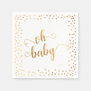Serviette En Papier "Oh baby shower de confettis de feuille d'or de