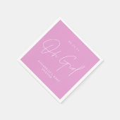 Serviette En Papier oh Baby shower fille script cerise rose élégant (Coin)
