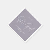 Serviette En Papier oh Baby shower fille script lilas violet élégant (Coin)