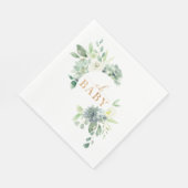 Serviette En Papier Oh Baby Succulent Baby shower serviettes (Coin)