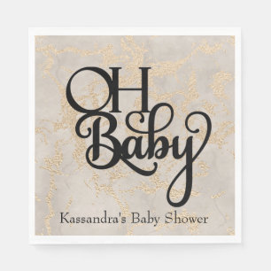 Serviette En Papier Oh Baby Tan Foil Baby shower déjeuner Napkin
