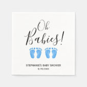 Serviette En Papier Oh Baby Twin Boys Baby shower (Devant)