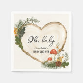 Serviette En Papier Oh Baby Wood Slice Mushroom Fall Baby Shower (Devant)