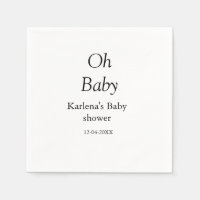Oh bébé ajouter nom baby shower date simple minimu