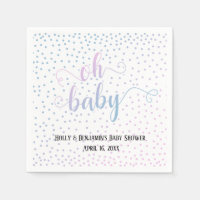 "Oh Bébé!" Confettis Rose et Bleu, Noms & Date