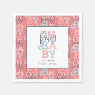 Serviette En Papier Oh bébé fête baby shower moderne bébé