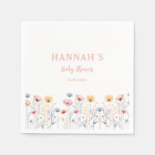 Serviette En Papier OH BÉBÉ ! Fleur sauvage frais | Baby shower blanc (Devant)