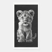 Serviette En Papier Oh Bébé Gros Chat Cub Gris Noir (Devant)