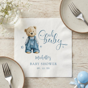 Serviette En Papier Oh Bébé Jean Bleu Bébé Denim Baby Shower