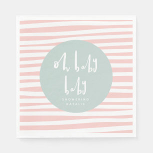 Serviette En Papier Oh bébé jumeau baby shower de fête serviettes