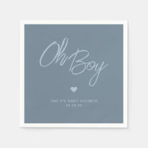 Oh Bébé Moderne Minimaliste Foncé Bleu Garçon Baby