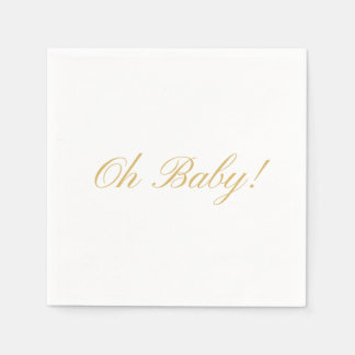 Serviette En Papier Oh bébé script genre Baby shower neutre serviettes