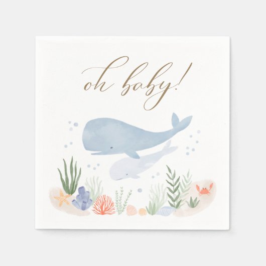 Serviette En Papier Oh bébé sous le Baby shower marin (Devant)
