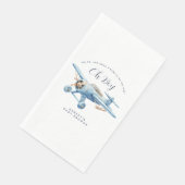 Serviette En Papier Oh Boy ! Aventure Attend Fête de Bébé Avion (Coin)