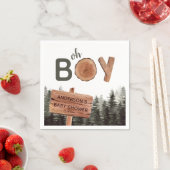 Serviette En Papier Oh Boy - Baby shower des bois (En situation)