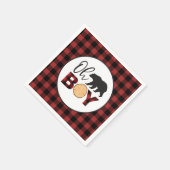 Serviette En Papier Oh Boy Bear Buffalo Plaid Baby shower (Coin)