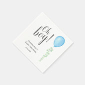 Serviette En Papier Oh Boy Blue Balloon Baby shower garçon (Coin)