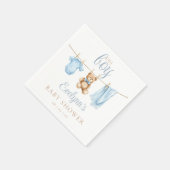 Serviette En Papier Oh Boy Blue Clothesline Baby Shower (Coin)