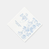 Serviette En Papier Oh Boy Blue Toile Safari Baby shower animal (Coin)