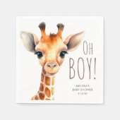 Serviette En Papier Oh Boy Giraffe Baby shower (Devant)