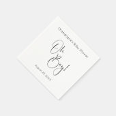 Serviette En Papier Oh Boy Modern Script Baby shower (Coin)