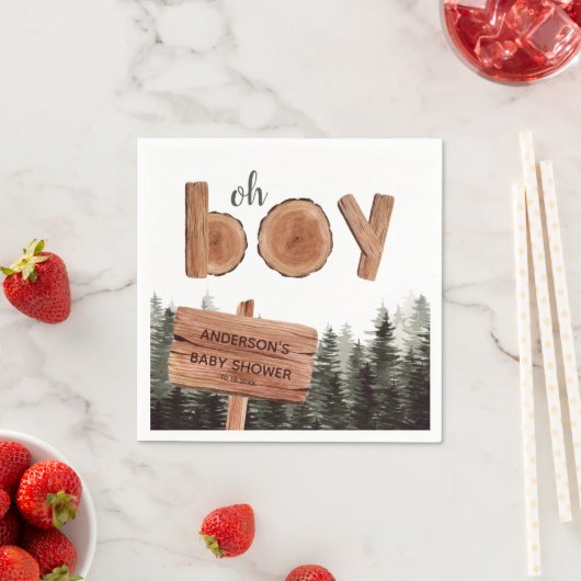 Serviette En Papier Oh Boy Pine Trees (En situation)