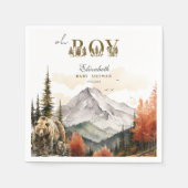 Serviette En Papier Oh Boy Rustic Automne Woodland Bear Baby shower (Devant)