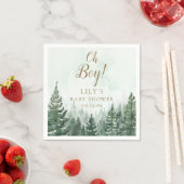 Serviette En Papier Oh Boy Rustic Pine Tree Baby shower forestier (En situation)