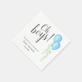 Serviette En Papier Oh Boys Blue Balloon Twin Boys Baby shower (Coin)